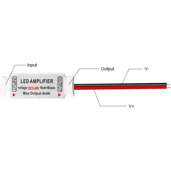 3PCS RGB/RGBW 5050 LED Strip Mini Amplifier Controller Fungerar med 4pin/5pin DC12V/DC24V 5050SMD Strip