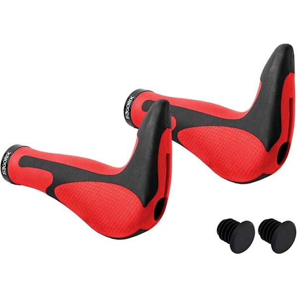Ergo Cykelhandtag Bar End Lock On Styre Mountainbike MTB Red