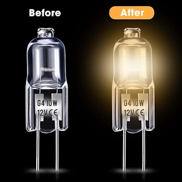 G4 halogenlampor 10W 12V - Varmvita - 10W
