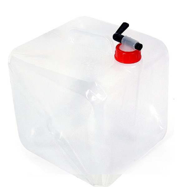 10 litran vesisäiliö, jossa kokoontaittuva, läpinäkyvä, kompakti muotoilu ja BPA-vapaa rakenne juomiseen, kylpemiseen ja ulkoilmaan selviytymiseen