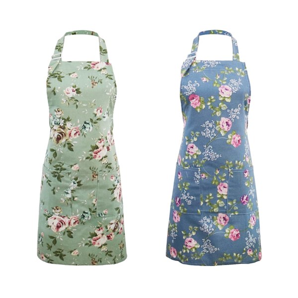 Förkläden för Kvinnor, 2 Blomförkläden för Matlagning, Vintage Kockförkläde