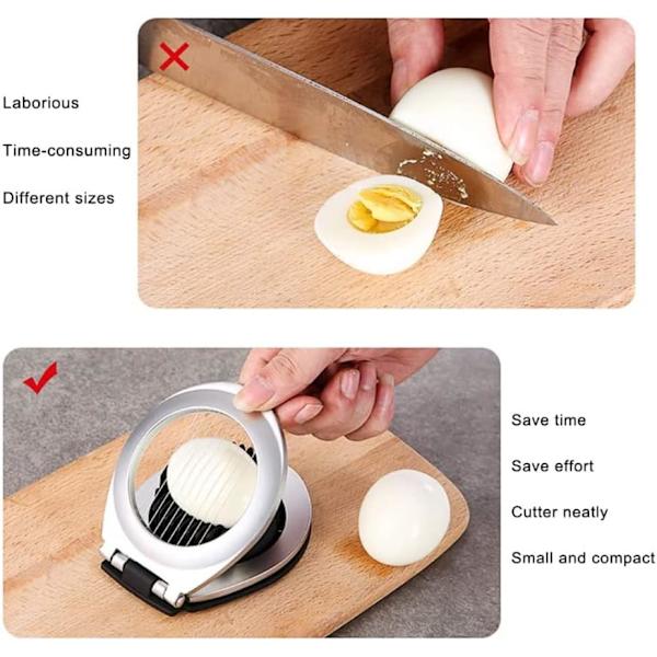 2 in 1 ruostumattomasta teräksestä valmistettu munaleikkuri, astianpesukoneen kestävä mozzarellajuustoleikkuri