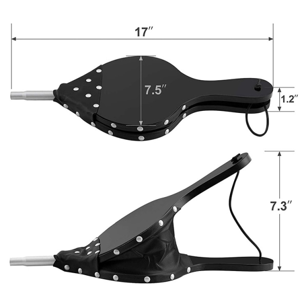 17\" x 7.5\" Vedblåsbälg i trä, Eldstadsbägare, Vedblåsbälg, Svart