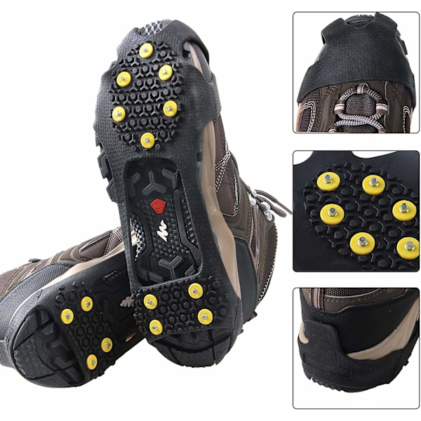 Is Pigge Skridsikre Trækklodser, Is Pigge Skridsikre Griber Over Sko, Gummi Pigge Stegjern Anti Slip, Holdbare Stegjern Slip-on Stretch (M)