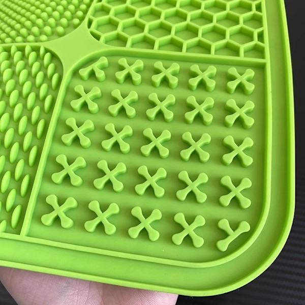 Læk Mat til Hunde, Madkvalitets Silikon Hundelæk Mat Som Langsom Foder, Hundelæk Mat Med Sugkopper Grøn