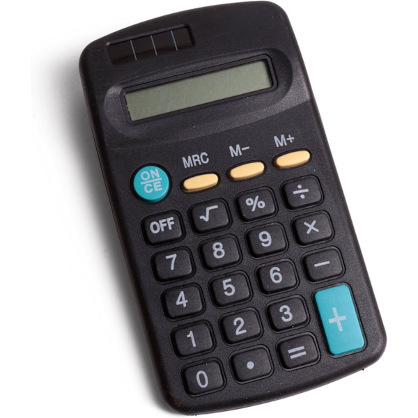 8-numeroinen taskukokoinen elektroninen laskukone, 110×65MM