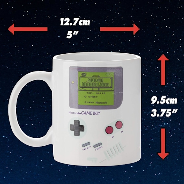 Varmefølsom Krus - Officiel Gave til Gamere, Nørder, Nintendo Mario Fans, Mænd & 90'er Retro Entusiaster, 290ml (10 fl oz)
