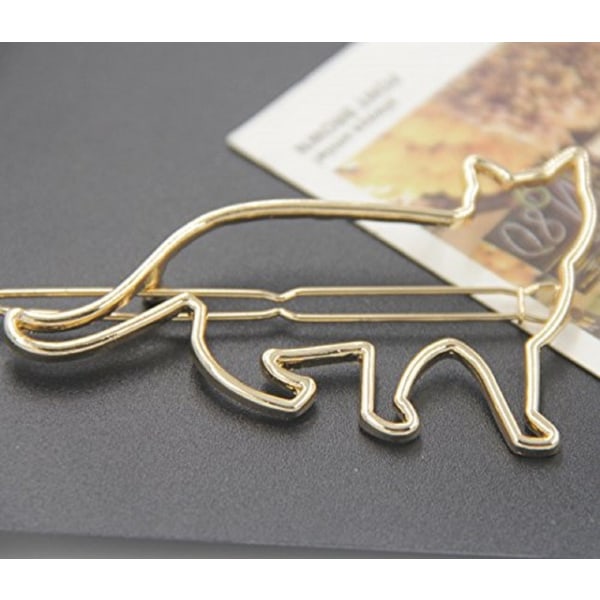 Fdesigner Cat 2 Hårklämmor Guld Mode hårspänne Smycken Söta hårnålar Tillbehör för kvinnor och flickor (2 st)