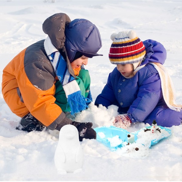 3 delar Snowball Maker Leksaker Snowman Toy Penguin Snow Toy 3D alver Form Snow Toy Snö Leksak Snö Höst Utomhusaktiviteter, Grön, Blå, Gul