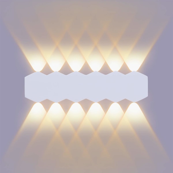 12W LED 31cm valkoinen sisäseinävalaisin moderni lamppu ylös alas spotti alumiiniseinävalaisin seinävalaisin lämmin valkoinen valo 3000K
