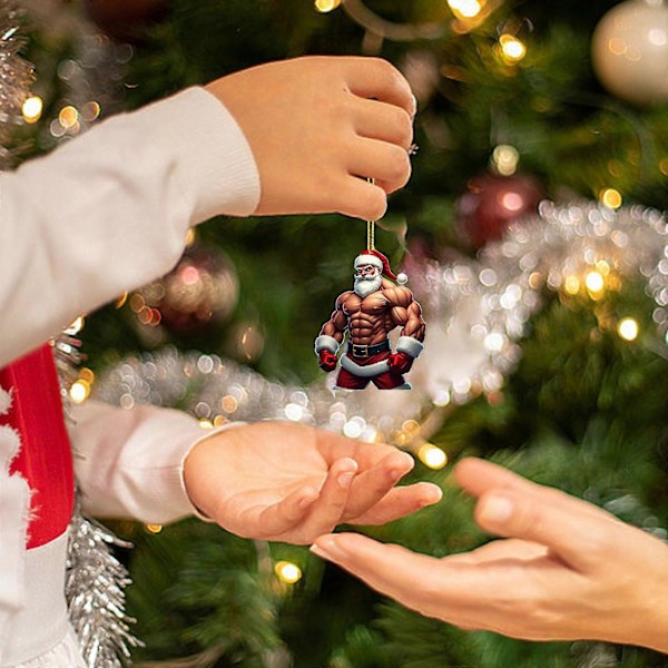 Muskel-Julemanden Julekalender Blind Box Mini Akryl Julepynt Julekalender Blind Box Sæt