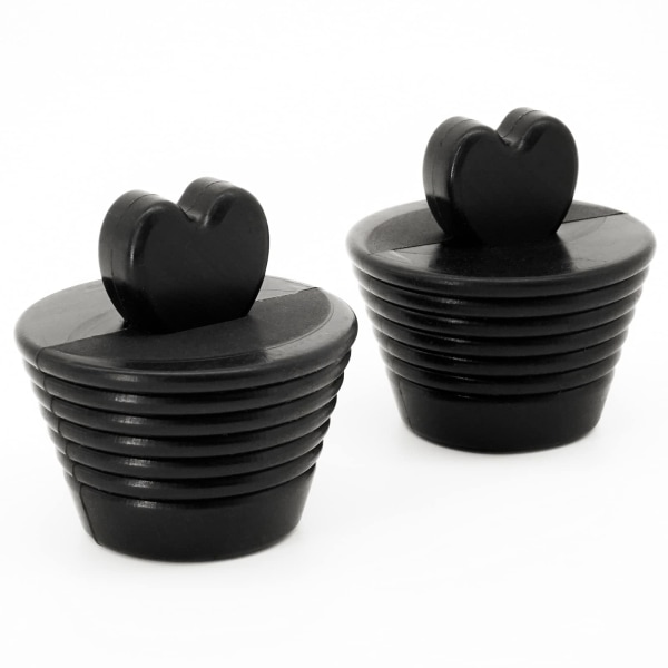 Badkarspropp, 2-pack universal badkarspropp, badkarspropp i silikon Badkarsavloppspropp för diskbänksavlopp för köksbadkar (svart)