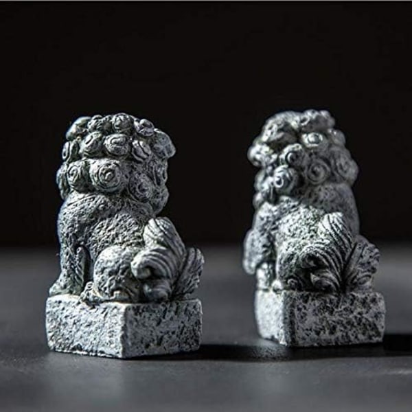 Akvariedekorasjoner til kjæledyr Fisketank Mini/Par Størrelse Ornamenter Tilbehør Fiskegjemmesteder Asiatisk Hage FengShui Beist Hund (Par/Mini Statue)