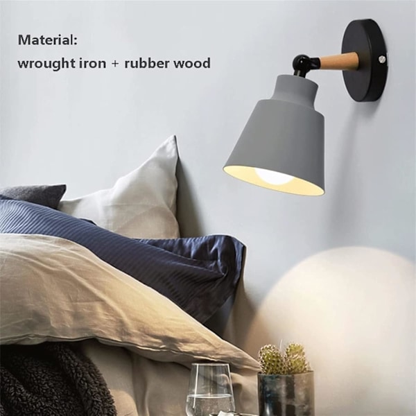 Moderne indendørs væglampe, væglampe med metalskærm, lanternelampe til soveværelse, stue, seng, læseværelse, gang (farve: grøn) green