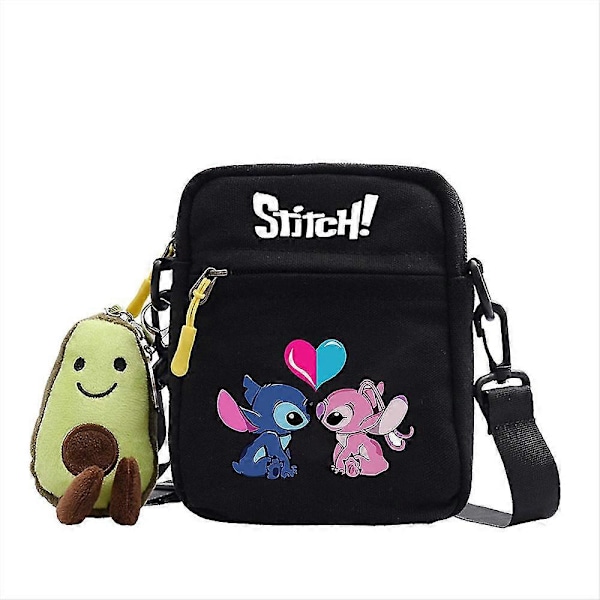 Barn Flickor Stitch Tryckt Handväska Crossbody Axelväska, Messenger Bag Tecknad Kosmetikaväska Justerbar Rem Myntväska