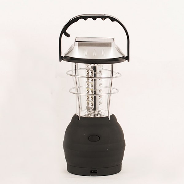 Solarlampa, Ultraljusstark LED Campinglampa, 2 Justerbara Ljuslägen, 5 Laddningsmetoder, med Handvevsdynamo, Lång Lystid