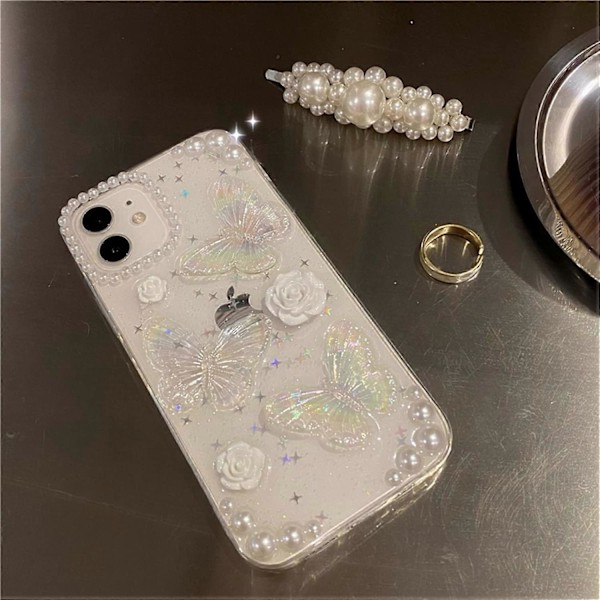 Kompatibel med iPhone 16 Plus 3D Kristall Glansigt Sött Flickigt Mobilskal iPhone 16 Plus