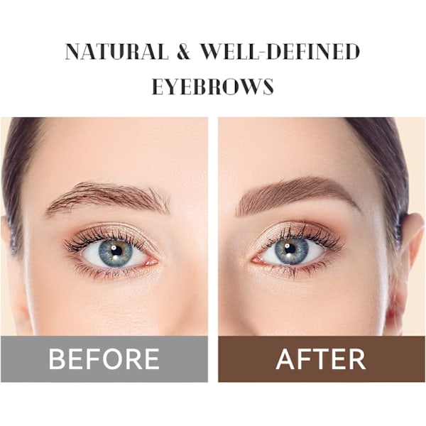 Flower Øjenbrynspen med dobbelt ende, vandfast brynpen, udtværingsfri langtidsholdbar øjenmakeup, pakke med 1 #02