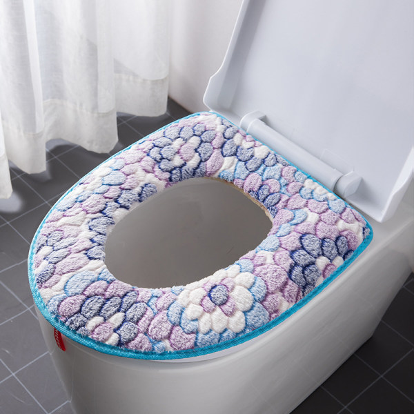 WC-istuimen pehmuste, pehmeä kylpyhuoneen WC-pehmuste, lämmitetty WC-istuimen pehmuste, WC-istuimen pehmuste, WC-istuimen pehmusteet, pestävä WC-istuimen lämmitin, sininen