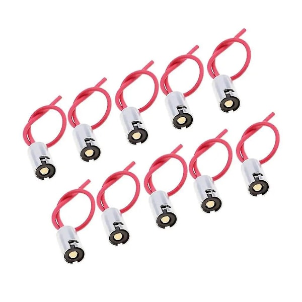 Baoblaze 10 stk. BA9S Lampe Pære Holder Base Sokkel Hun Ledningsstik~4192