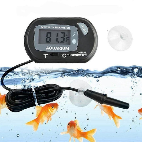 LCD Akvarium Termometre, Digital Sugeskåls Termometer, Digital Akvarium Fiskekum Termometer, Termometer med Sonde