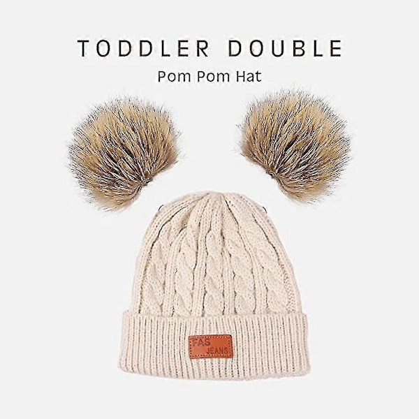 Hatt og skjerfsett for barn, høst og vinter, strikket ullhatt nakkedekke, varm babyhatt skjerf todelt sett
