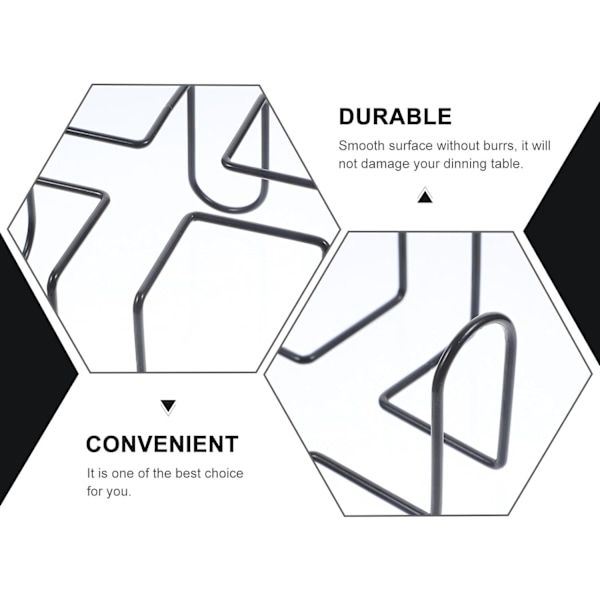 Svart järnmetallhållare för 1 st underläggshållare, förvaringsställ för både runda och fyrkantiga underlägg