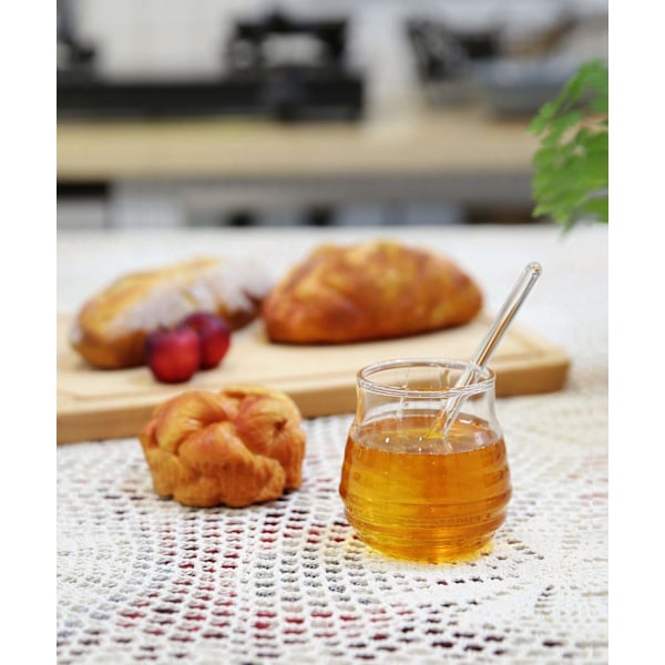 Glas Honningkrukke med Dyp Transparent Honningkrukke 265 ml, 9 Ounces