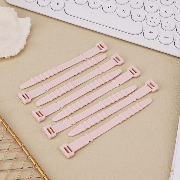 20 stk Gjenbrukbare Trådbånd, Elastiske Kabelorganiseringsstropper Kabel-Zip-Bånd for Ladingkabler USB-kabler Hodetelefoner Linjer Penner Nøkkelringer, Rosa