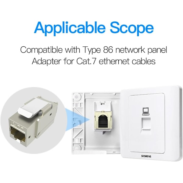 RJ45-moduuliliitin, Cat7 Cat6 Cat5 RJ45 8P8C -verkkoliitin, RJ45-liitinlinjakytkin, Ethernet-kaapelin jatkoadapteri (5 kpl)