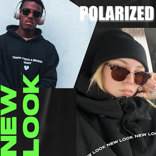 Puolikehyksiset polarisoidut aurinkolasit miehille - UV400-suoja Retro puolikehyksiset aurinkolasit Unisex polarisoidut miesten naisten aurinkolasit 2 kpl