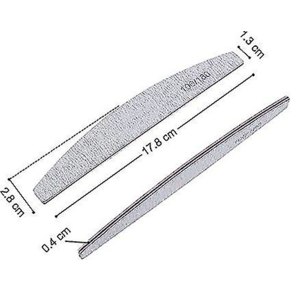 Nagelpoleringsremsor, professionell nagelfil, 16 st dubbelsidig nagelfil - 100/180 grit tvättbar fil för naglar, salong