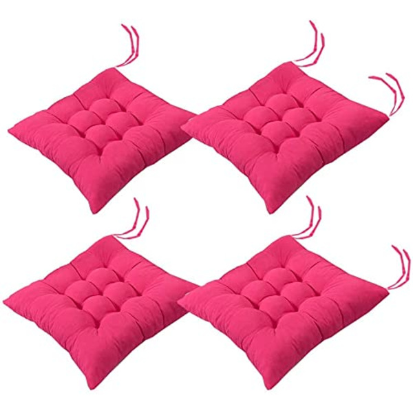4 st Mjuka Stolsdynor, Stolsitsdynor med Band, Stolskuddar Matrum för Trädgård Patio Kök Matplats (40x40cm)