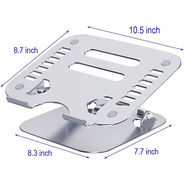 Laptop Riser til Skrivebord, Computer Stand til Laptop - Foldbar Holder, Bærbare Aluminium Stands Kompatible med MacBook Pro, Air, Justerbar Stand