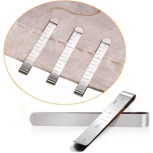 Syklips 20 Metall Faldeklips 3\" Målelinjal