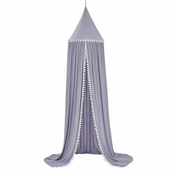 Barnesengehimmel, Rund Dome Prinsesse Sengehimmel Dekorasjon, Myggnetting Beskyttelse Sengehimmel Leketelt, Rosa, Grå, Hvit