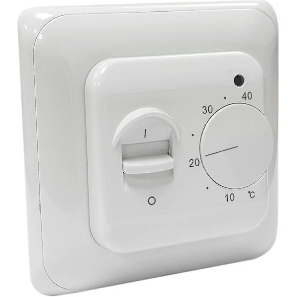 Manuell elektrisk golvvärmetermostat med AC 220v 16a sond, mekanisk golvvärme termostatkontroll [energiklass A+++] (x)