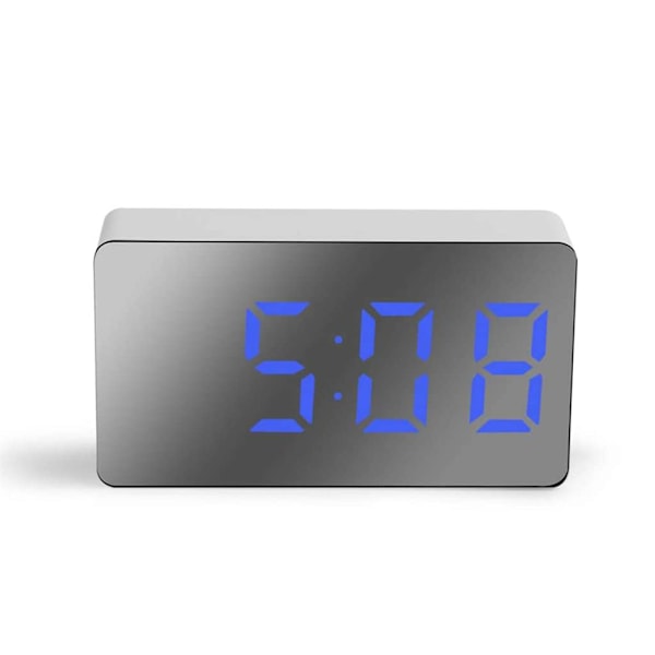 Väckarklocka LED Spegel Digital Väckarklocka Snooze Bordsklocka Väckning Tyst Kalender Dimbar Elektronisk Skrivbordsklocka Heminredningsklocka