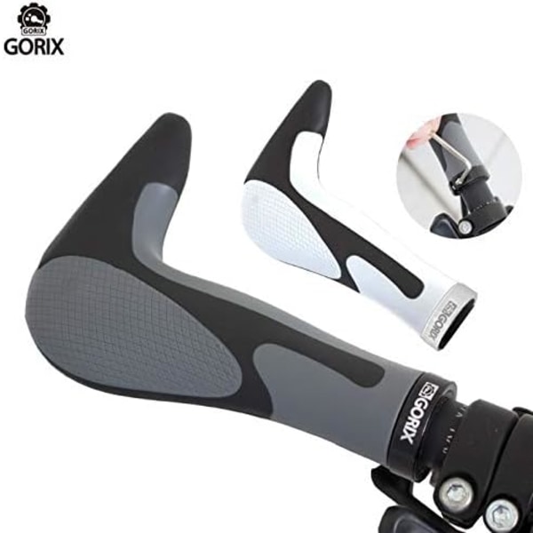 Ergo Cykelhandtag Bar End Lock On Styre Mountainbike MTB Grey