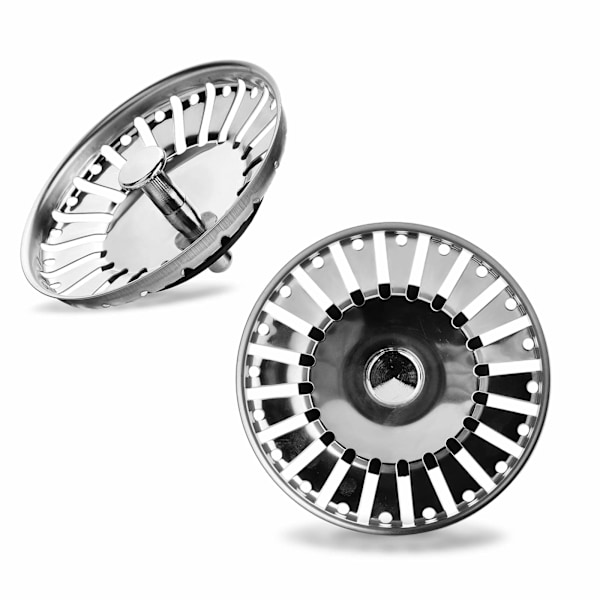 Pieces Køkkenvask Si i Rustfrit Stål Filter Dobbelt Lag Vaskprop Afløbssi Til Dit Køkken Badeværelse - Diameter 84mm