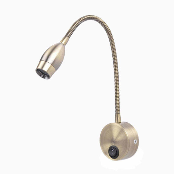 Fleksible Væglæselamper Sengelampe med Kontakt, 1*3W CREE 3000K MY-B032