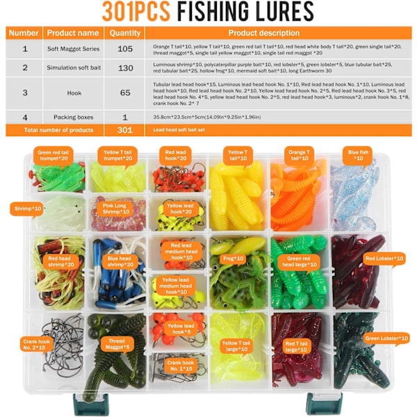 Fiskedrag Kit, Fiskedrag Beten Utrustning Blandat Inklusive Krokar, Vobbler, Spinnare, Plastmaskar, Topwater Drag, Fiskeväska