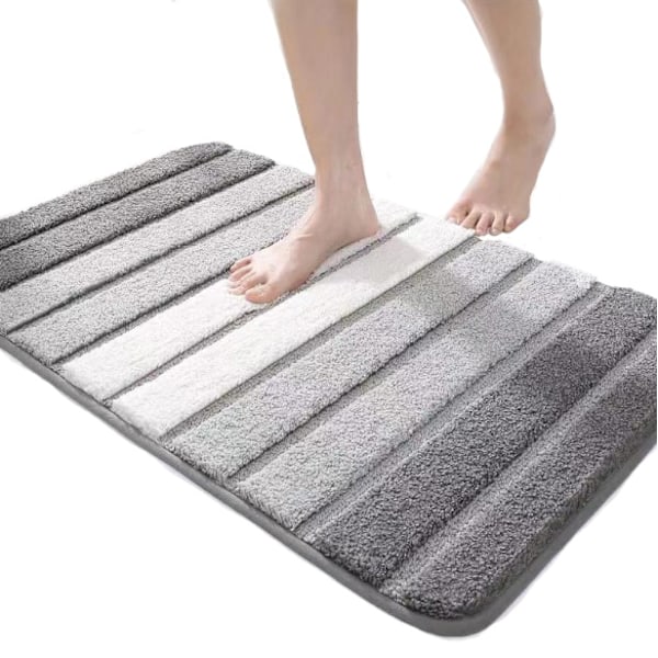 Bademåtte 60 x 90 cm Skridsikker Bademåtte Super Absorberende Vand, Maskinvaskbar, Mikrofiber Absorberende Badeværelsesgulvmåtte 60*90cm