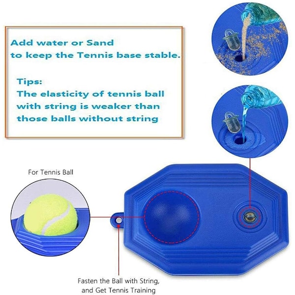 Tennispalloharjoittelulaite Tennisalusta Köydellä Itseopiskelun Tennispalloharjoitteluväline