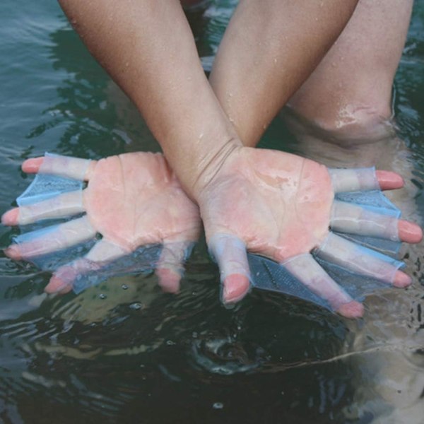 Svømme Hånd Paddle Svømmehandsker Svømmefødder Webbed Surf Svømmepaddle Aqua Handsker Svømmefødder Til Børn Snorkling Dame Herre Svømmetræner Størrelse L
