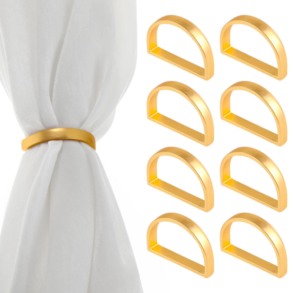 8 stycken servettringar, guld servetthållarring Elegant servettringar Metall servettringar för bordsdekoration Thanksgiving julmiddagar (Guld)