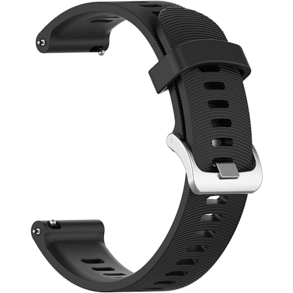 20mm silikoninen korvaava rannekello ranneke lisävaruste Garmin Forerunner 245 Music, Vivoactive 3 miehille ja naisille (musta)