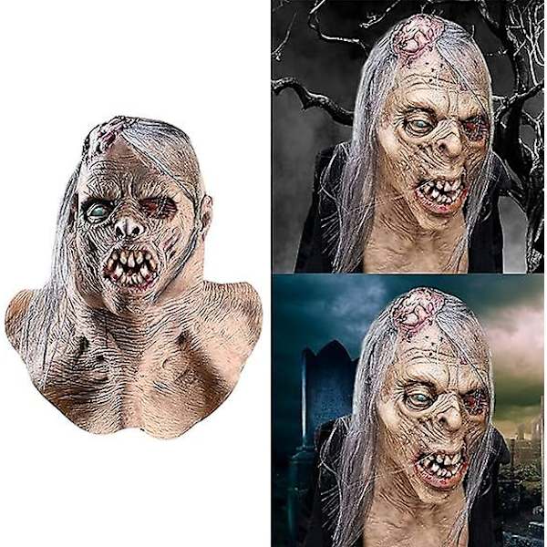Skräck The Walking Dead Zombie Mask Läskig Halloween Kostym Horror Blodig Vuxen Halloween Dekoration Rekvisita