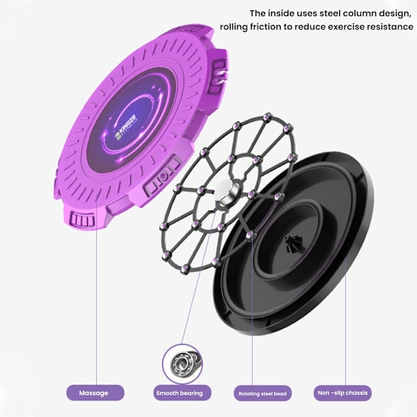 Twister-harjoittelu vyötärölle, vyötärön kiertämislevy, vyötärön kiertämislauta, violetti Purple