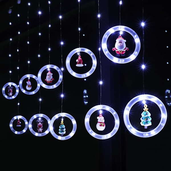 Julevindulys 3m x 0,65m LED-lyskjede Gardinlys med 8 moduser Juledekorasjon for innendørsfest Bryllup Soverom (Kald hvit) Cool White